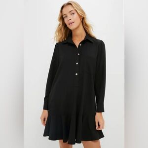 Tuckernuck Black Crepe Callahan Shirt Dress